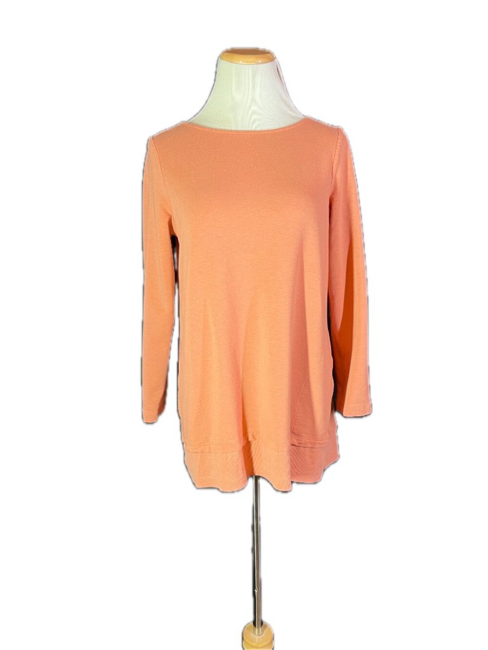 J. Jill Pure Jill Size M Petite Orange Long Sleeve Knit Top Pockets